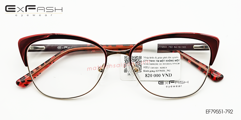 Gọng Kính Hợp Kim Exfash EF79551-792 - Hover