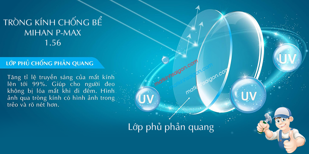 Tròng Kính Chống Bể MIHAN 1.56 Polycarbonate - Hình 3