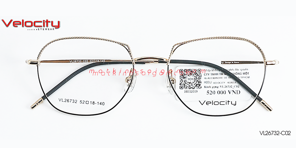 GỌNG KÍNH HỢP KIM VELOCITY VL26732-C02 - Hover