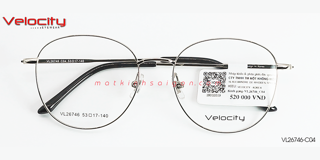 GỌNG KÍNH HỢP KIM VELOCITY VL26746-C04 - Hover