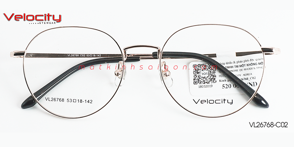 GỌNG KÍNH HỢP KIM VELOCITY VL26768-C02 - Hover