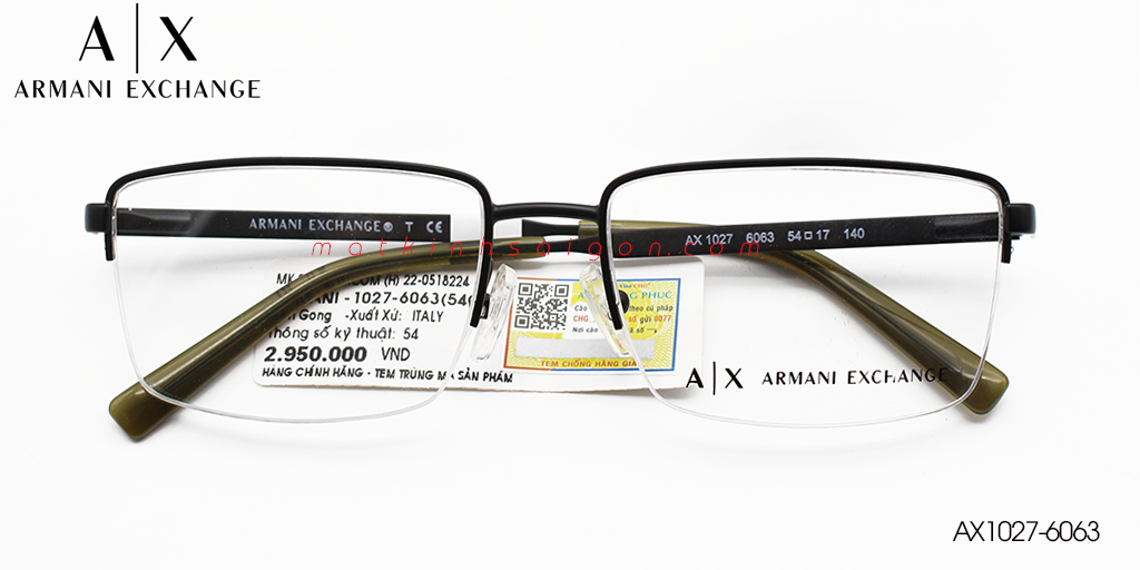 Gọng Kính Hợp Kim Armani Exchange AX1027F-6063 - Hover