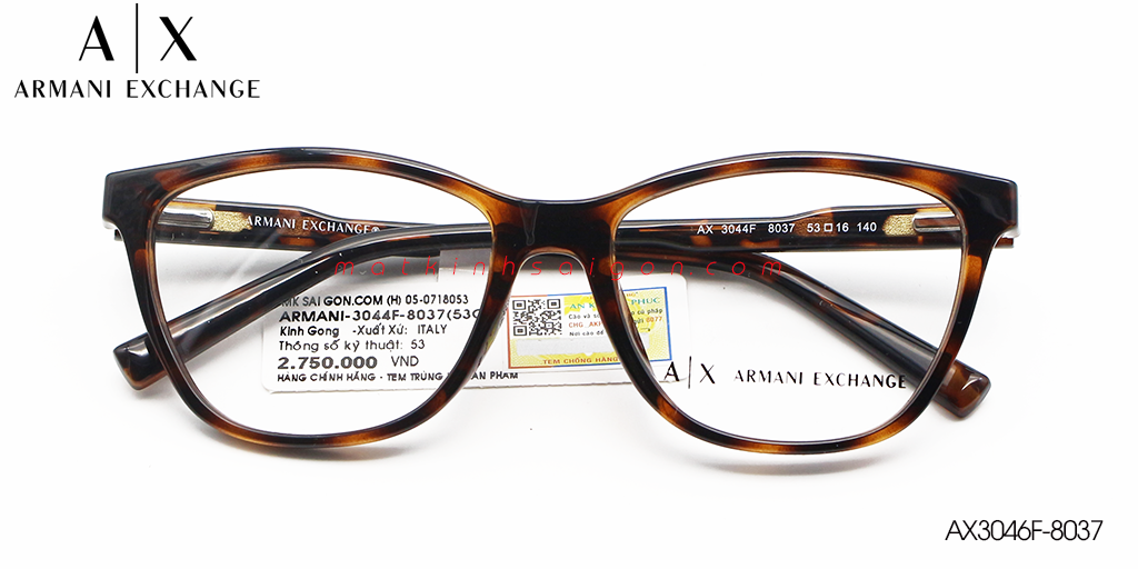 Gọng Kính Nhựa TR90 Armani Exchange AX3046F-8037 - Hover