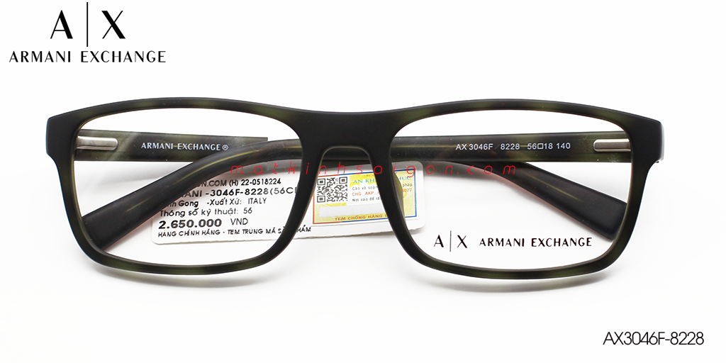 Gọng Kính Nhựa TR90 Armani Exchange AX3046F-8228 - Hover