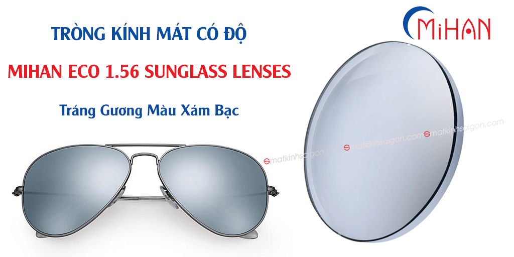 Tròng Kính Mát Có Độ Màu Xám Bạc MIHAN ECO 1.56