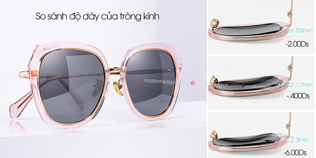 Tròng Kính Mát Có Độ Màu Khói HT Lens HC 1.56 - Hình 7