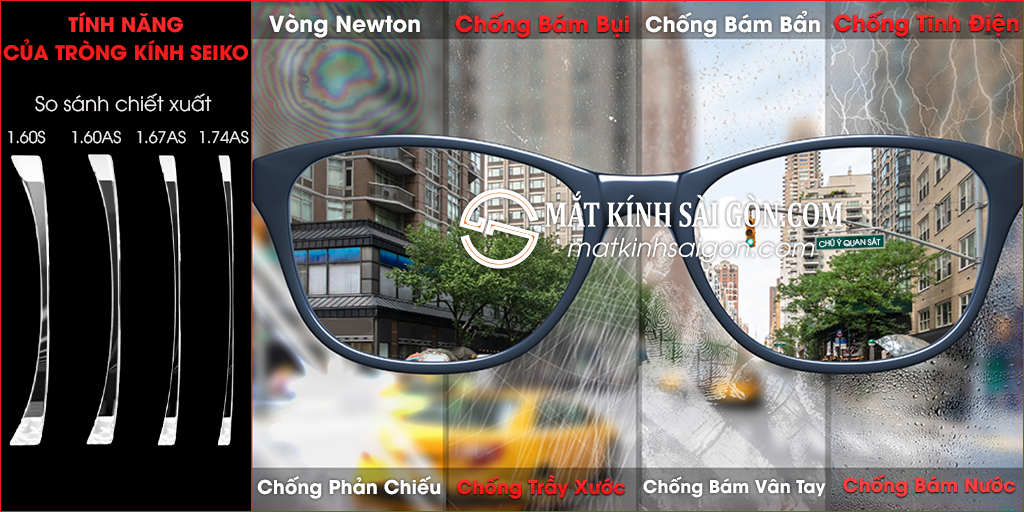 TRÒNG KÍNH SIÊU MỎNG SEIKO ULTRA16MX AS 1.60 - Hình 3