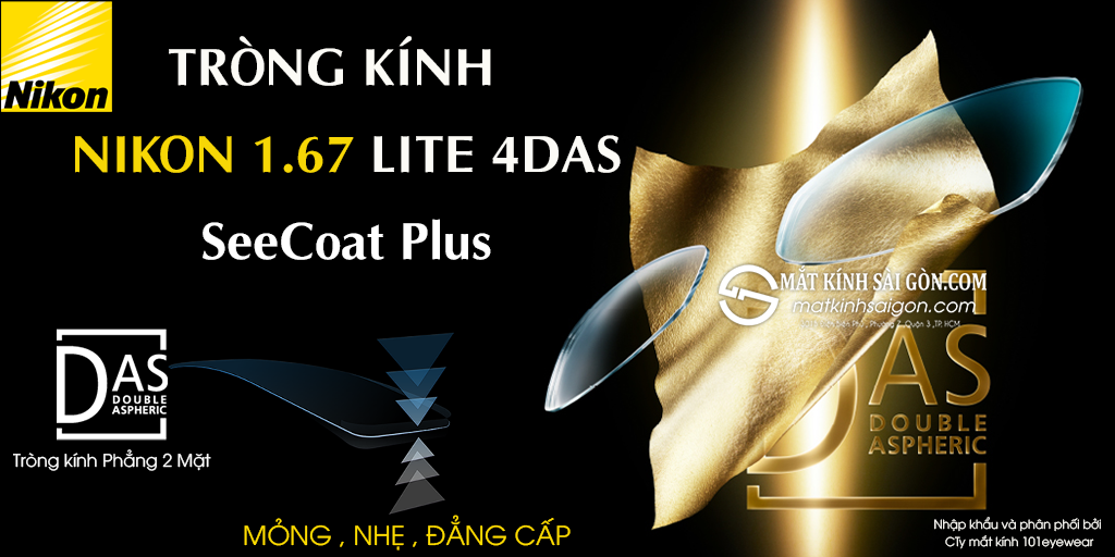 Tròng Kính Nikon 1.67 Lite 4DAS SeeCoat Plus
