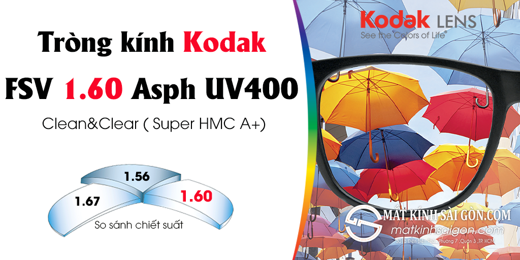 TRÒNG KÍNH Kodak FSV 1.60 Asph UV400