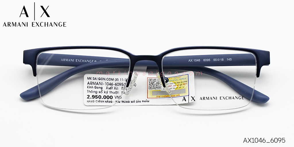 Gọng Kính Hợp Kim Armani Exchange AX1046_6095 - Hover