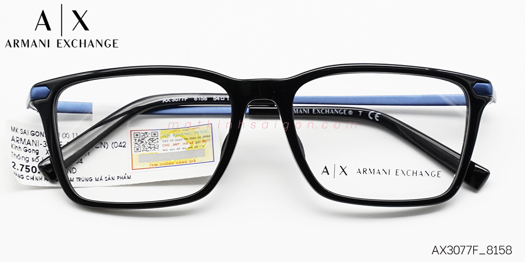 Gọng Kính Nhựa Hợp Kim Armani Exchange AX3077F_8158 - Hover
