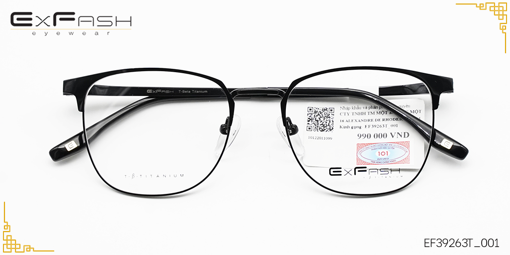 Gọng Kính Hợp Kim Exfash EF39263T_001 - Hover