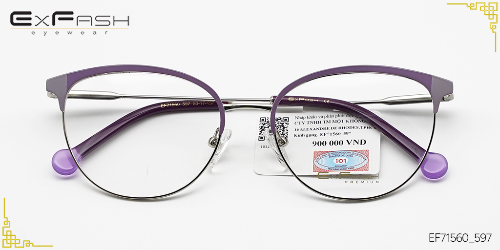 Gọng Kính Hợp Kim Exfash EF71560_597 - Hover