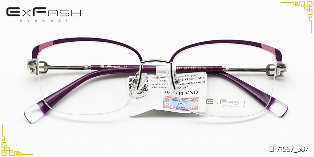 Gọng Kính Hợp Kim Exfash EF71567_587 - Hover