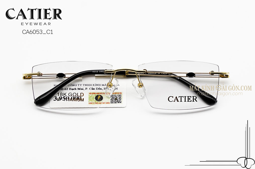 Gọng Kính Khoan Catier CA6053 C1 - Hover