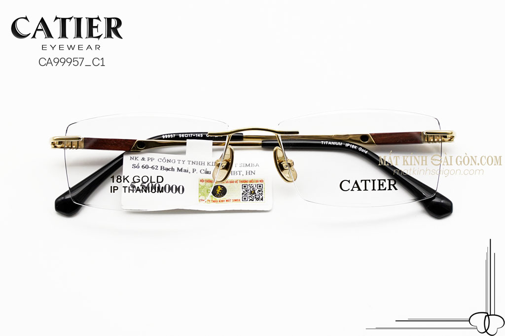 Gọng Kính Khoan Catier CA99957 C1 - Hover