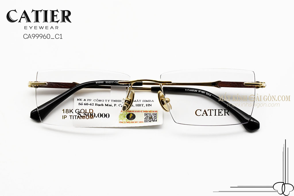 Gọng Kính Khoan Catier CA99960 C1 - Hover