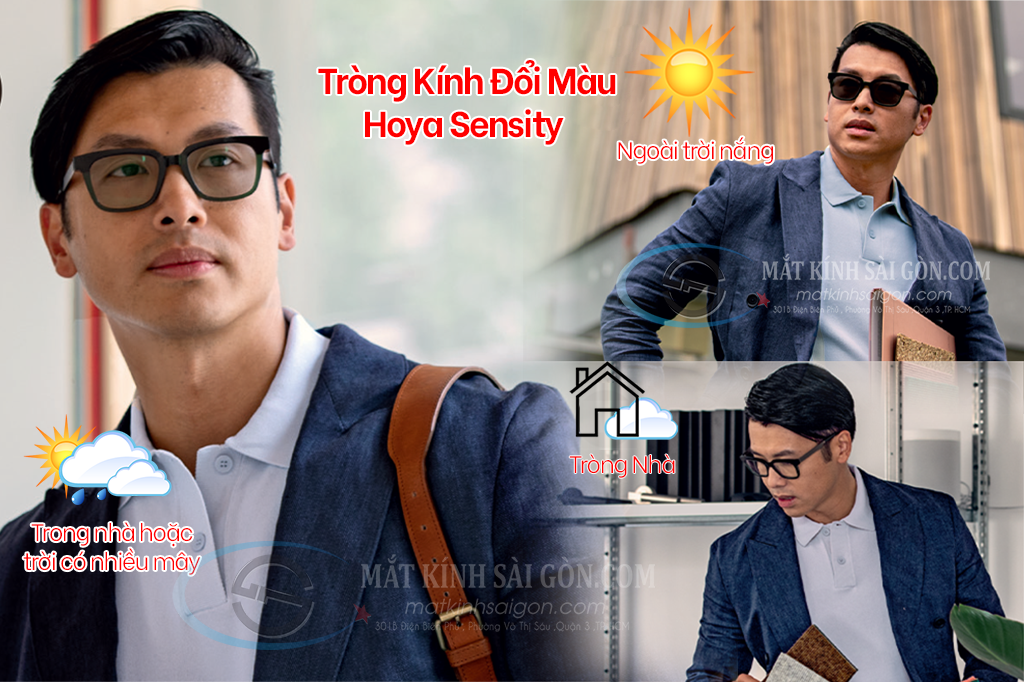 Tròng Kính Đổi Màu 1.55 Hoya Sensity - Hover