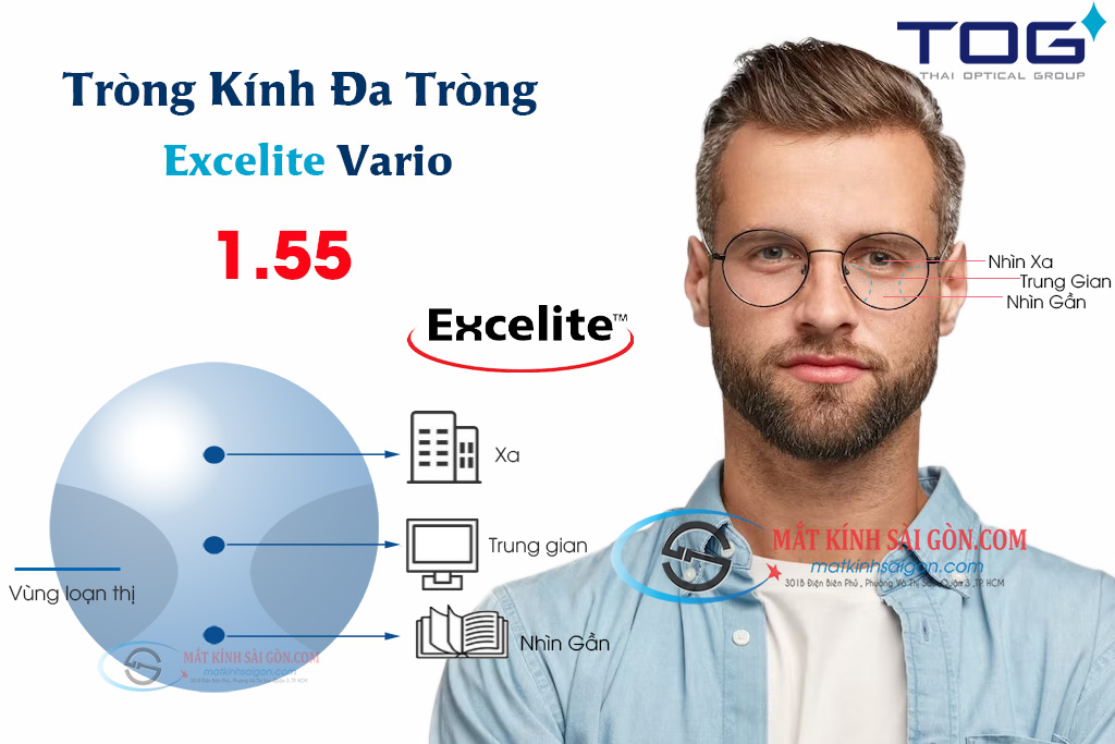 Tròng Kính Đa Tròng 1.55 Excelite Vario