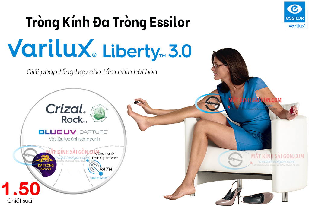 Tròng Kính Đa Tròng 1.50 Essilor Varilux Liberty 3.0