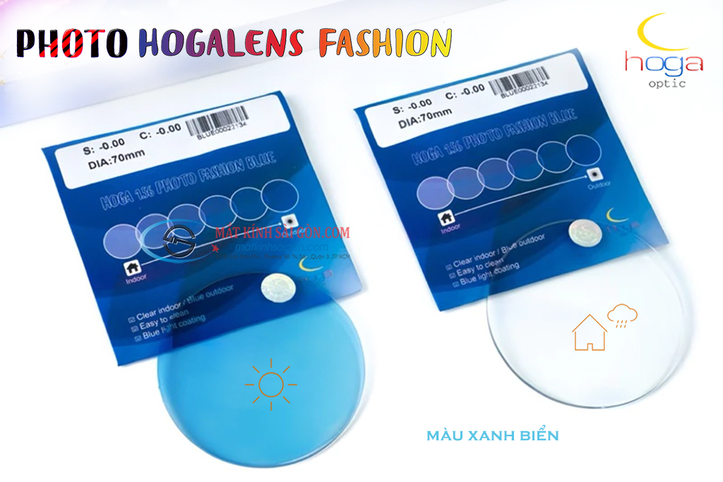 TRÒNG KÍNH ĐỔI MÀU HOGA 1.56 PHOTO FASHION BLUE - Hover