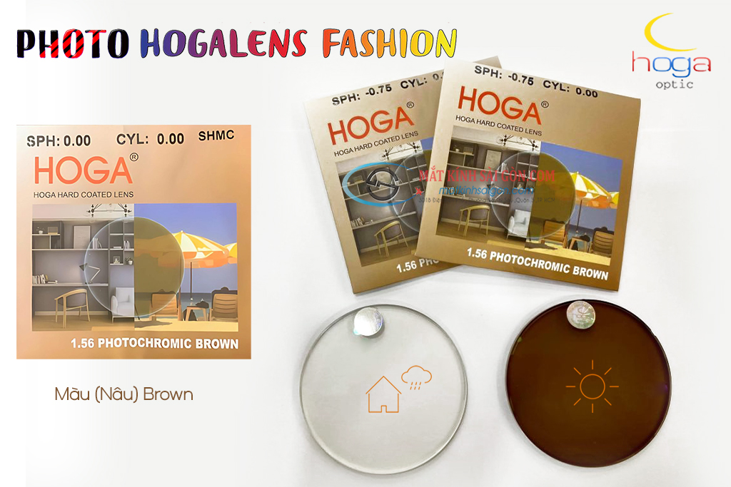 TRÒNG KÍNH ĐỔI MÀU HOGA 1.56 PHOTO FASHION BROWN - Hình 2